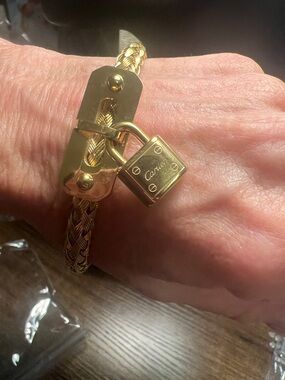 Gold Braided Padlock Bracelet - Luxury Inspired